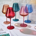 Khen Spring Blooms Colored Crystal Wine Glass Set of 5, Large 20 OZ Glasses, Color Blooms Unique Italian Style Tall Stemmed Drinkware for Red & White Wine, Water Dinner Gift, Beautiful Gifts Glassware