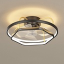 Gold/black 7.9in Ceiling Fan With Light Embedded Fan Light LED 26W Multi-speed Multi Light Color Adjustment Intelligent Timing Silent Air Supply Ceiling Lamp Reversible Blades For Living Room K