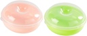 2pcs Reusable Bread Storage Boxes Portable Round Food Grade Containers for Fresh Bread and Cake Microwave Safe Moisture Retaining Kitchen Countertop Organizers Green and Pink