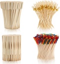 500pcs Cocktail Toothpicks for Appetizers,Party Skewers for Appetizers Picks,Charcuterie Boards Accessories,Cocktail Picks for Drinks,Fancy Tooth Picks for Appetizers,Bamboo Toothpicks for Food Sticks