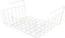 Under Cabinet Storage Rack, Simple Space Saving Under Shelf Storage Basket All Metal for Bookshelf for Pantry for Kitchen (L White)