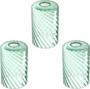 3 Pack 4.7 Inch Handblow Drum Green Textured Glass Shade Covers Light Fixture,Replacement for Mini Pendant Light Chandelier Ceiling Semi Flush Mount Light Wall Sconce Fixture