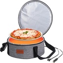 Round Food Warmer Electric Casserole Carrier - Large Heated Lunch Bag for Car Truck, 12V/24V/110V, Thermos for hot food for Potluck Cookouts Parties Picnic,Pie Carrier Bag