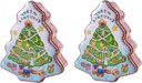 Cookie Jars Christmas Cookie Tins with Lids Empty Christmas Tree Shaped Candy Tin Boxes Food Tin Storage Containers for Gift Giving Candy Biscuits Cookie Treats Chocolate,2 Pack
