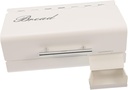 Minimalist White Iron Bread Box with Hinged Lid Capacity Kitchen Storage Container for Bread and Snacks Galvanized Organizer for Home and Bakery Countertop