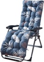 Patio Chaise Lounger Cushion, Thick Padded Furniture Cushions for Recliner, Rocking Chair & Deck Chair with Ties, Lounge Cushions for Outdoor & Indoor Furniture, 67x21in (Blue-GreyLeaf)