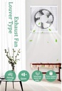 Exhaust Fan, Wall Mounted Vent Fans Ventilation Extractor Extractor Fan Low Noise Wall Exhaust Fans Household Ventilation Fan Window Type, Ventilator for Kitchen Bathroom (Size : 6 Inches)