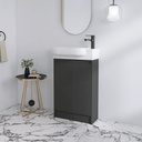 23" Bathroom Vanity with Sink, 23 Inch Freestanding Bathroom Vanity,Modern Floor Standing Cabinet Set with Ceramic Basin,Soft Closing Doors & Adjustable Shelf,Black