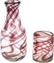 NOVICA Artisan Handblown Recycled Glass Carafe Brown Cup Clear Mexico Tableware Drinkware 'Hypnotic Brown'(pair)