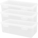 3Pcs Transparent Kitchen Condiment Holder Airtight Toast Storage Box for Organized Bread Fridge Fruit Leakproof Food Storage Sturdy Drop Design