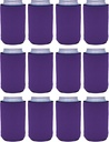 Blank Neoprene Collapsible Can Coolie (12 Pack, Purple)