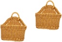 OUNONA 2pcs Hanging Woven Wall Basket for Kitchen Storage Large Produce Hammock for Fruits and Vegetables Rustic Wall Decor Organizer for Home and Pantry