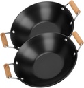 PRETYZOOM 2pcs Small Hot Pot Wooden Handle for Seafood and Noodles Suitable for Gas and Electric Stoves Easy to Clean and Design
