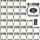 Mason Jars 8 oz 30 Pack- Small Mason Jars With Silver Lids -1/4 Quart Canning Jars| Storage Glass Jars With Lids For Jelly, Jam, Honey, Pickles - Spice Glass Jars - With 30 Chalkboard Labels