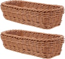Cutlery Holder Silverware Organizer Tray Woven Storage Basket Fake Rattan Tabletop Organizer for Kitchen