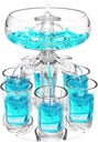 Party Drink Shot Dispenser with 6 Shot Glasses Set - Acrylic Touchless Liquor Dispenser and Holder Shot Pourer for Beverage | Cider | Liquor | Cocktail - Fun Bar Accessories Home Gifts