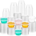 1000 Pack 2oz Jelly Shot Cups with Lids Plastic Containers Portion Cups Disposable Souffle Sauce Salad Dressing Container Food Condiment Cup for Restaurant Picnic Birthday Wedding Dinner Holiday Party