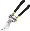 Deli 8-inch Garden Pruning Shears, High Carbon Steel Blade, 15mm Max Cut, Ergonomic Dual-Color Grip