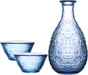 Sake Set, Saki Cups，Crafts Cup Ceramic Sake Set， Japanese Sake Set, 1 Sake Pot and 2 Sake Cup Transparent Glass Used for Home Party and Great Gifts,180ml (Size : 180ml) (Size : 290ml)