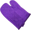 Heat-Resistant Gloves for Cooking Thickened Toweling Design Anti-Scald Kitchen Hand Protection for Microwave Oven and Dining Table Use Purple Color