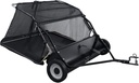 Tow Behind Lawn Sweeper, 44 in Pull Behind Lawn Sweeper, 26 cu. ft Adjustable Sweeping Height Large, Capacity Leaf Grass Collector, Heavy Duty Yard Sweeper for Yard, Lawn, Farm (Black)