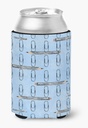 Caroline's Treasures BB7540CC Watercolor Organized Paper Clips Blue Can or Bottle Hugger Cooler Washable Drink Sleeve Collapsible Beverage Insulated Holder, Can Hugger, Multicolor