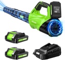 2025 Upgrade Leaf Blower, Leaf Blower Cordless with 2 * 2.6AH Batteries and Fast Charger, 450CFM &150MPH and 2 Speed Mode, Lightweight Electric Leaf Blowers for Lawn,Yard, Leaves, Dust,Snow Care