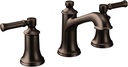 Moen Dartmoor Oil-Rubbed Bronze Two-Handle High Arc Widespread Bathroom Sink Faucet for 3-Hole Setups with Valve Included, TV6805ORB