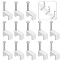 Cable Clips Nail in Cable Clips 100 Pcs 8mm Flat Ethernet Cable Wall Clips Cable Tacks Coax Cable Clip Speaker Wire Clips Cable Nails for Cords Cat5/Cat5e/Cat6/Cat7 RJ45 Cord Clips