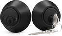 Probrico Double Cylinder Deabolt, 3 Keys Interior& Exterior Door Hardware for Entrance Lock and Front Gate, Flat Black, 1 Pack