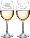 Mine and Yours Wine Glasses, Set of 2