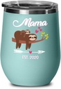 Mama Sloth Est 2020 Wine Tumbler Baby Shower Travel Mugf for New Mom Pregnant Women Mommy To Be Expecting Mother Coffee Cup