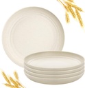 9 Inch Wheat Straw Plates Lightweight Unbreakable Dinner Dishes Plates 4PC Set Dishwasher & Microwave Safe Plastic Reusable