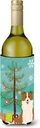 Caroline's Treasures BB4244LITERK Merry Christmas Tree Border Collie Red White Wine Bottle Hugger Bottle Cooler Sleeve Hugger Machine Washable Collapsible Insulator Beverage Insulated Holder
