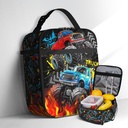 Boys Lunch Box for School Insulated Cool Truck Lunch Bag for Kid Boys Girls Teen Bento Boxes to School Office Picnic Travel Hiking Lunchbag Waterproof Leakproof with Adjustable Shoulder Strap