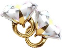 2Pcs Diamond Ring Aluminum Balloon,Wedding Bridal Shower Marriage Engagement Party Supplies