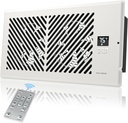 Register Booster Fan for 6”x12” Vents, Smart Booster Fan with Thermostat & Remote Control, 10-Speed Control Heating Cooling AC Vent (Fits 5.0-6.25" W x 12-12.4" L Duct Opening)
