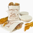 F.Y.Dreams Reusable Linen Bread Storage Bags with TPU Lining (2-Pack, 12"*17") and Proofing Bowl Covers (2 PCS, 10") For Homemade Sourdough Bread, The Perfect Baking Accessories