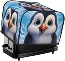 4 Slice Toaster Covers Bread Machine Cover Quilted Dustproof Fingerprint Protectors Small Washable Appliance Cover Cartoon Cute Penguin Bread Maker Dust Protection Universal Size