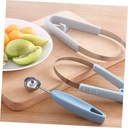Garneck 4pcs Stainless Steel Fruit Scoops Set Multifunctional Digging Spoon for Kiwi Avocado and Melon Kitchen Carving Tool Ergonomic Handle for Fruit Preparation