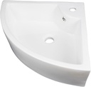Renovators Supply Manufacturing HUDSON 25 7/8 In Triangular Countertop Corner Vessel Sink White Ceramic Bathroom Sink With Overflow And Single Faucet Hole