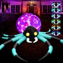 12Ft Giant Halloween Inflatables Spider Built-in 7-Color-Shifting Eyes & 3-Effect-Flashing Belly, Large Halloween Decorations Outdoor Huge Blow Up Yard Decorations Blowups for Holiday- 1PCS（Cyan）