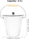 Garneck 5.5L Enamel Bucket with Lid - Vintage Style Storage Container for Kitchen Bathroom Garden Multi-Purpose Decorative Bucket for Milk Water or Fruits