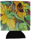 Caroline's Treasures JMK1267CC Sunflowers Can or Bottle Hugger Cooler Washable Drink Sleeve Collapsible Beverage Insulated Holder, Can Hugger, Multicolor