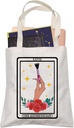 LEVLO Fashion Stylist Gift XXVII The Esthetician Shopping Bag Tarot Beauty Reusable Book Tote Bag for Women BFF
