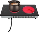 1500W 2 Burner Electric Ceramic Cooktop Hot Plate with Touch Control and LED Display, 9 Heating Levels 60-250°C Countertop Stove Double Induction Cooktop for Kitchens, Restaurants Black