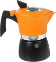 Amosfun Italian Stovetop Espresso Coffee Maker 8-Cup Pot Aluminum Black and Orange for Hand Brewed Coffee Enthusiasts
