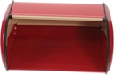 Luxshiny Vintage French Style Red Drum Bread Box for Kitchen Countertop with Large Capacity Rounded Edges and Cover to Keep Homemade Bread Fresh and Organized