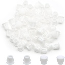 100PCS 6mm (1/4") White Hole Plugs Plastic Flush Type Hole Plugs Snap in Locking Hole Tube, Furniture Fencing Post Pipe Insert End Caps (White)