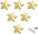 Ceramic Cabinet Handles Dresser Knobs Drawer Pulls for Kid's Room Door Handles Cupboard Knobs Lovely Starfish Shape 6 Pack Yellow